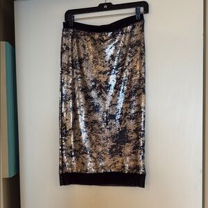 Tildon Gold Sequin Pencil Skirt Cocktail